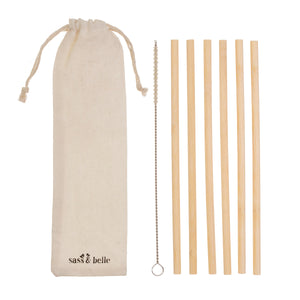 Bamboo Straws & Cleaning Pipe Set of 6 - Yellowstone Art Boutique