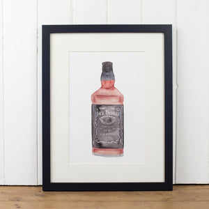 Jack Daniels Whisky Bottle Art Print - Yellowstone Art Boutique