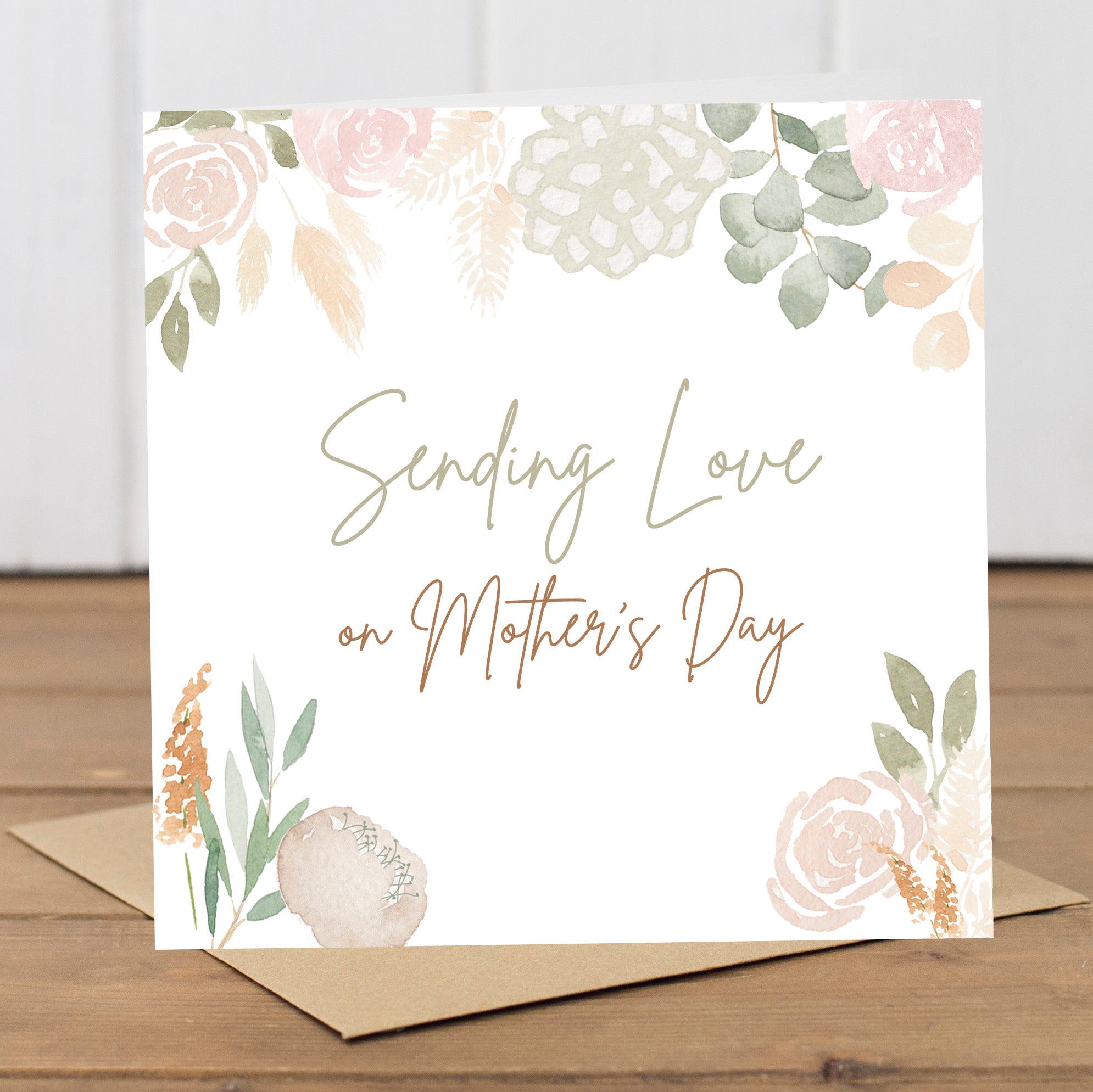Pampas Floral Sending Love on Mother's Day Card