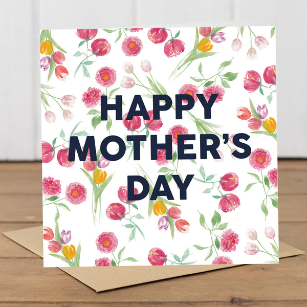 Personalised Tulip & Peony Mother's Day Card