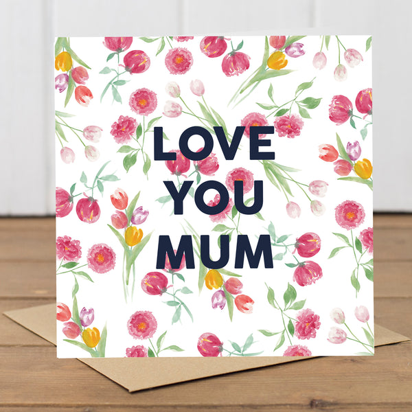 Personalised Tulip & Peony Mother's Day Card