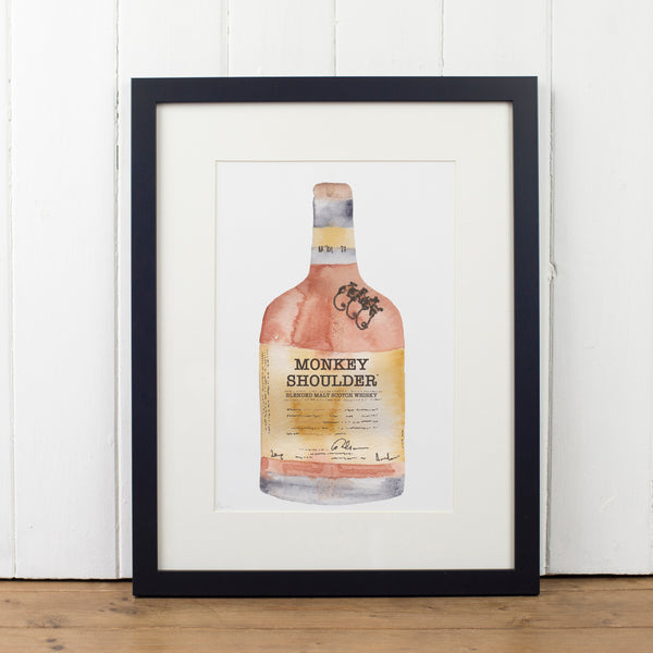 Monkey Shoulder Whisky Bottle Art Print - Yellowstone Art Boutique