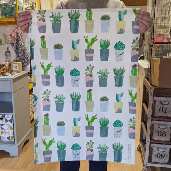 Succulents Tea Towel - Yellowstone Art Boutique