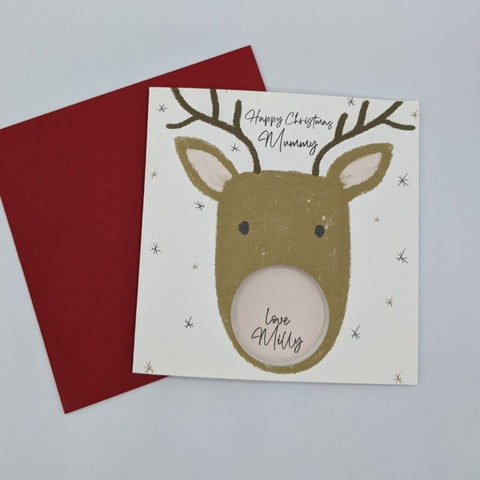 Mummy Personalised Reindeer 'Cut out' Christmas Card