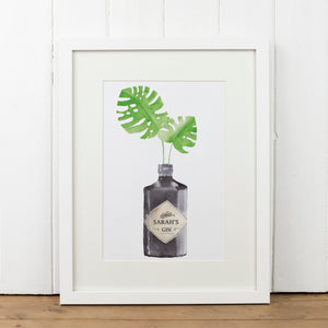 Personalised Hendricks Gin Bottle Art Print - Yellowstone Art Boutique