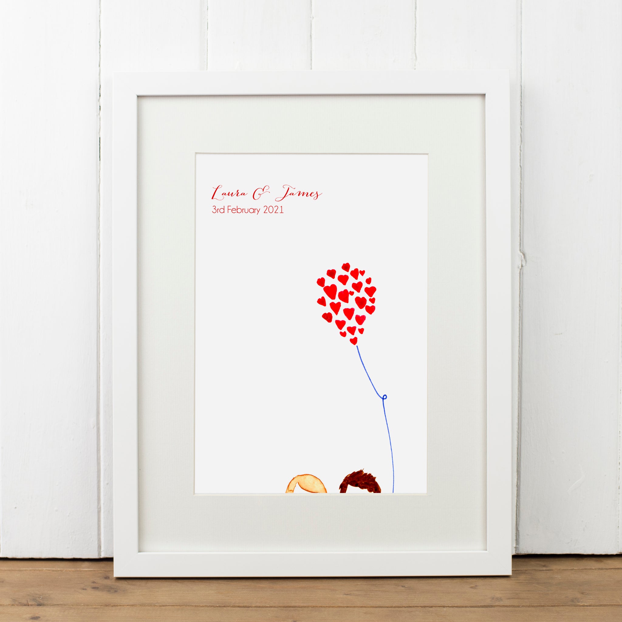 Personalised Heart on a String Balloon Print - Yellowstone Art Boutique
