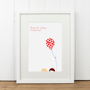 Personalised Heart on a String Balloon Print - Yellowstone Art Boutique