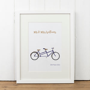 Personalised Tandem Bike Print - Yellowstone Art Boutique