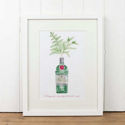 Personalised Tanqueray Gin Bottle Art Print - Yellowstone Art Boutique