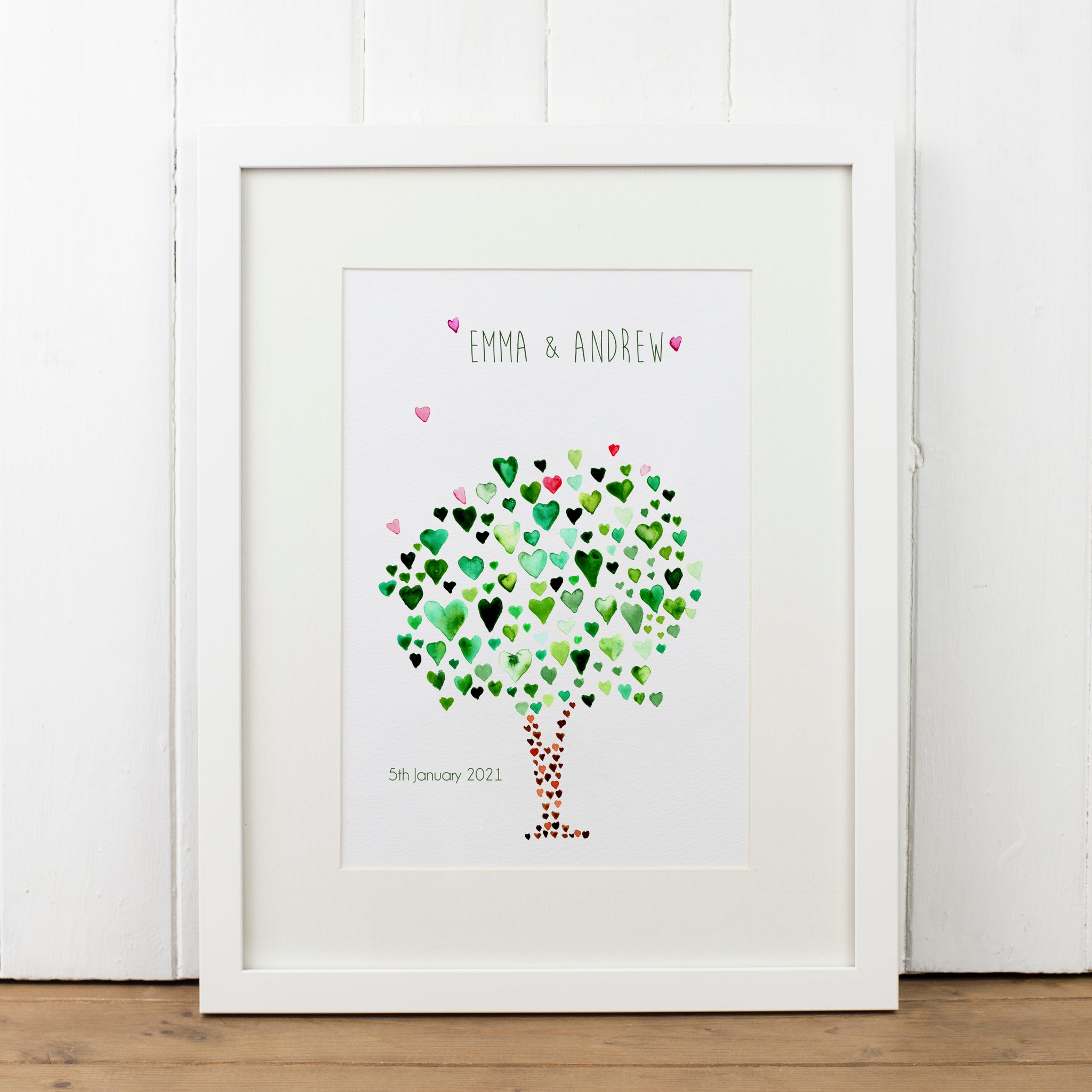 Personalised Green Tree Print - Yellowstone Art Boutique