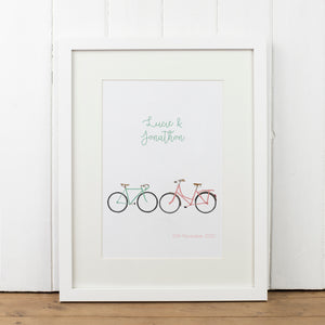 Personalised Two Bikes Print - Yellowstone Art Boutique