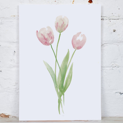 Blush Pink Tulips Art Print