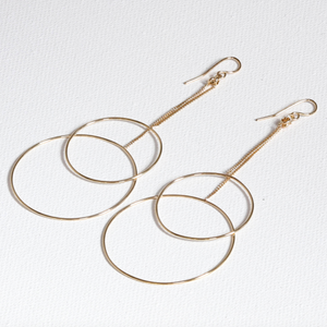 Tiara Gold Double Circled Earrings - Yellowstone Art Boutique