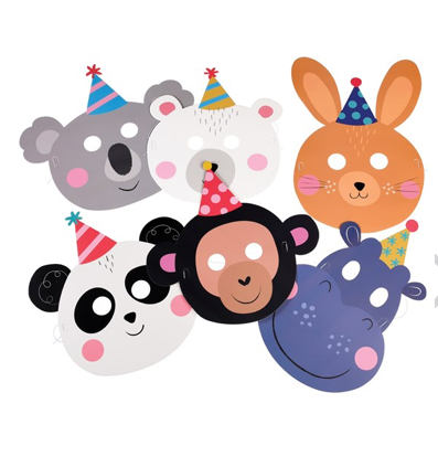 Party Animal Face Masks (Set of 6) - Yellowstone Art Boutique