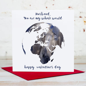 Husband Whole World Valentine's Day Card