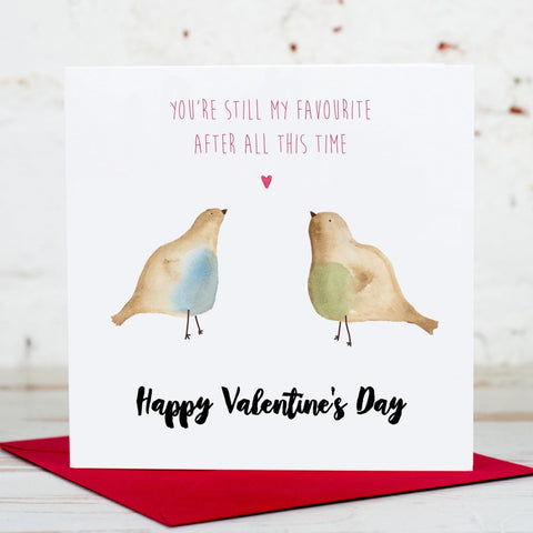 Two Birds All These Years Valentine's Day Card