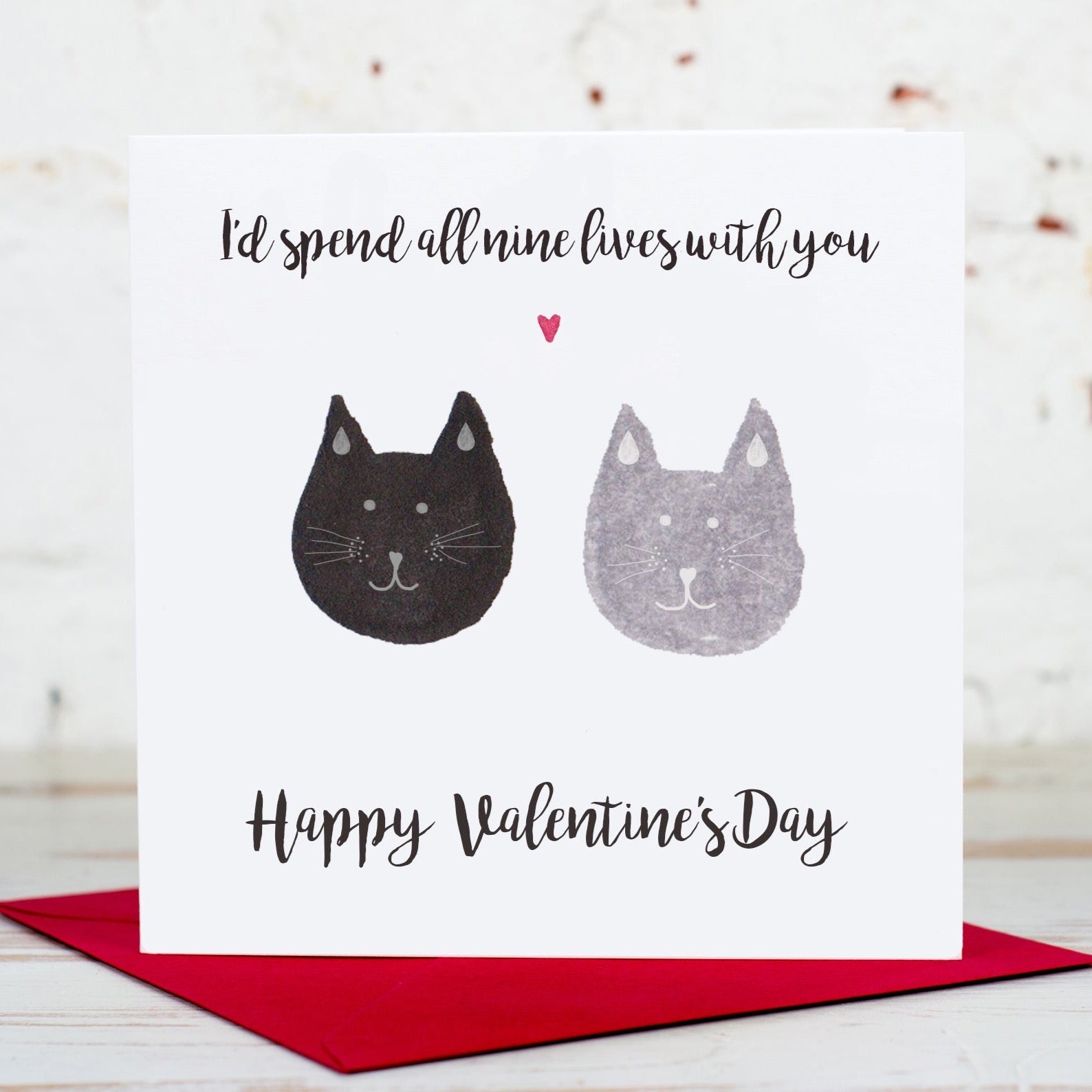 Nine Lives Cat Valentine's Day Card