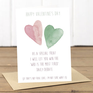Most Tired Hearts Valentine's Card - Yellowstone Art Boutique
