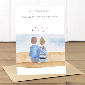 Happy Place Beach Valentine's Card - Yellowstone Art Boutique