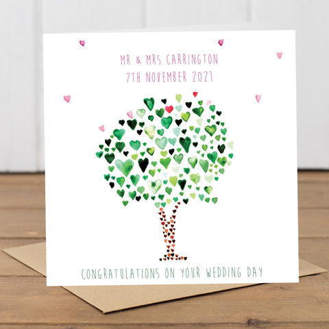 Personalised Green Tree Card - Yellowstone Art Boutique