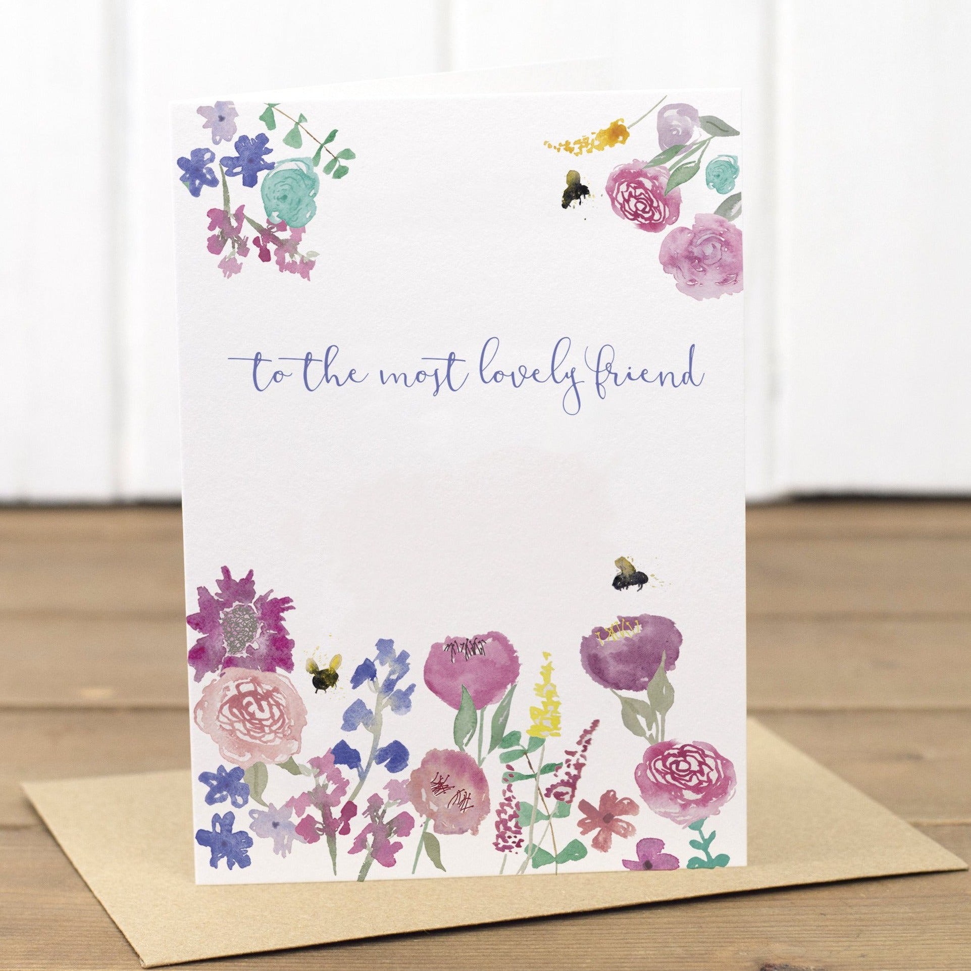 Lovely Friend Floral Happy Birthday Card - Yellowstone Art Boutique
