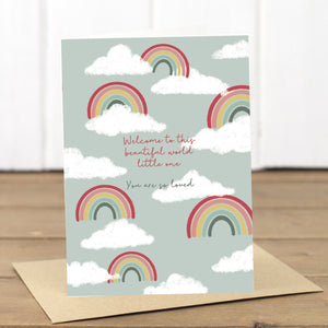 New Baby Unisex Rainbows Card - Yellowstone Art Boutique