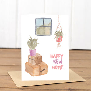 Happy New Home Boxes & Plants Card
