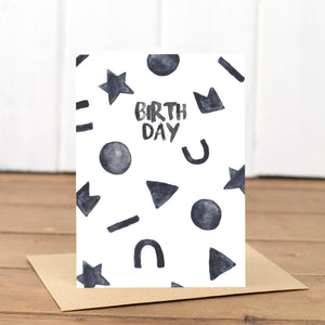 Black Shapes Birthday Card