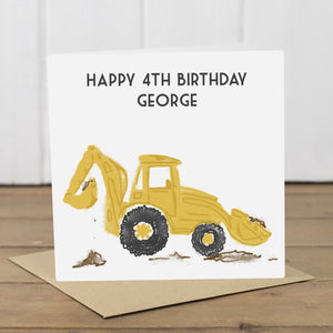 Personalised Yellow Digger Card - Yellowstone Art Boutique