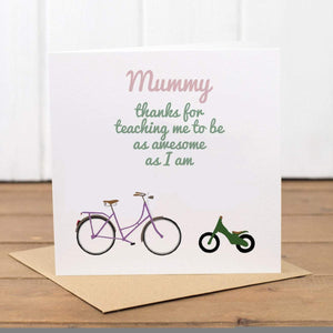 Mummy Bikes Birthday Card - Yellowstone Art Boutique