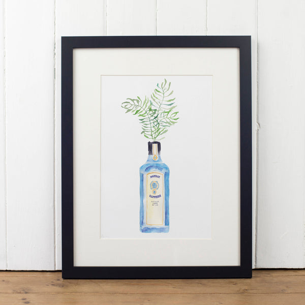 Bombay Sapphire Gin Bottle Art Print - Yellowstone Art Boutique