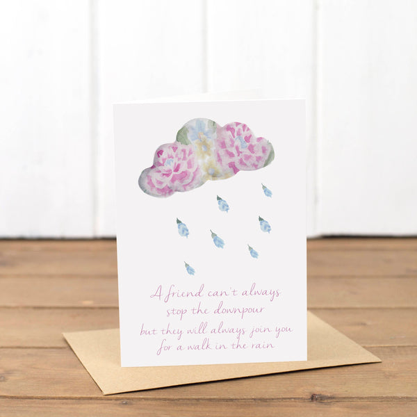 Stop the Downpour Cloud Sympathy Friendship Card - Yellowstone Art Boutique