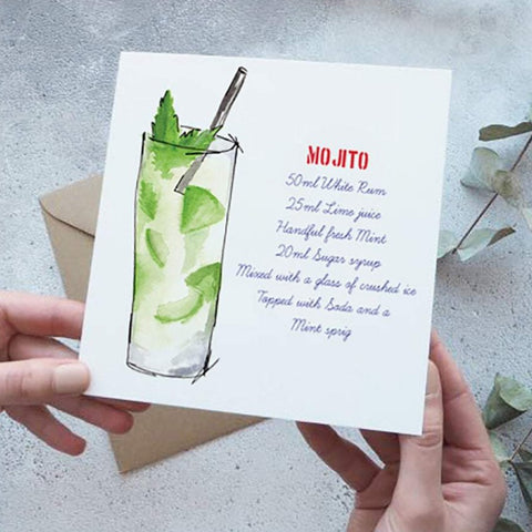 Mojito Cocktail Recipe Card - Yellowstone Art Boutique