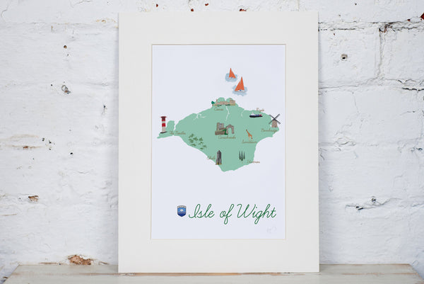 Isle of Wight Map Art Print - Yellowstone Art Boutique