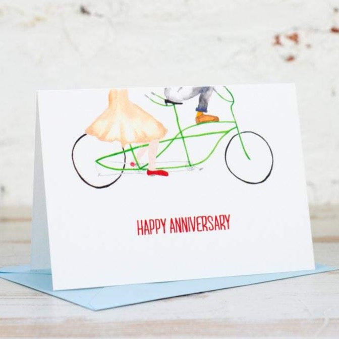 Wedding Anniversary Tandem Bike Card - Yellowstone Art Boutique