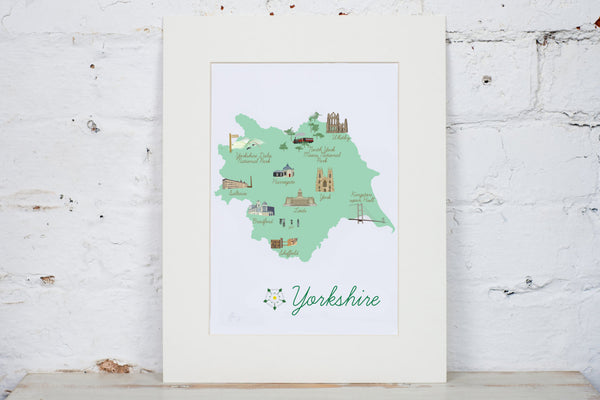 Yorkshire Map Art Print - Yellowstone Art Boutique