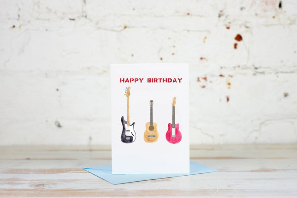 Guitars Trio Birthday Card - Yellowstone Art Boutique