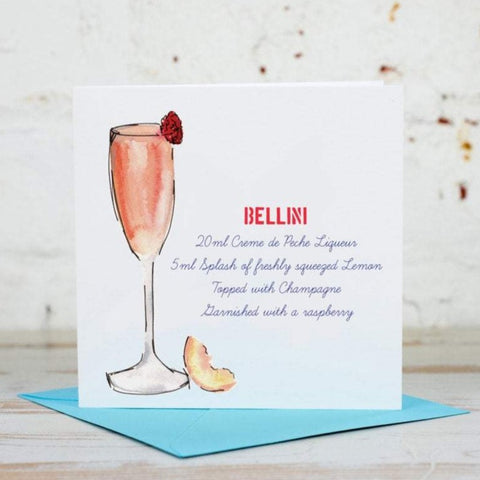 Bellini Cocktail Recipe Card - Yellowstone Art Boutique
