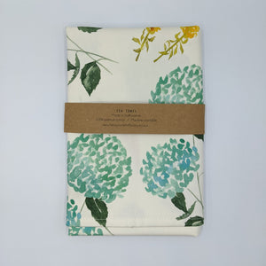 White Hydrangea & Snapdragon Tea Towel